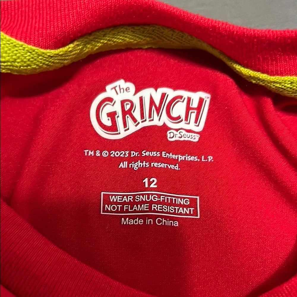 Festive Red and White Grinch Pajama Set - Picture 2 of 2
